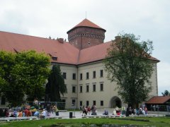 południowy ryzalit dawnych kuchni zamkowych na Wawelu, na miejscu dawnego kościoła B