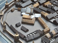 model kompleksu duchaków na makiecie XV-wiecznego Krakowa w Podziemiach Rynku Głównego w Krakowie