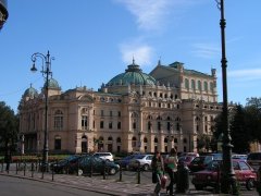 Teatr im. J. Słowackiego od południowego zachodu (na pierwszym planie pl. Św. Ducha)