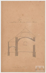 przekrój poprzeczny kościoła św. Filipa i Jakuba, ok. 1800 r.