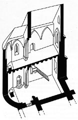 przekrój kaplicy św. Marii Egipcjanki wg J. Firleta i Z. Pianowskiego