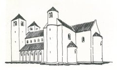 rekonstrukcja bryły kościoła św. Gereona, opr. J. M. Miłobędzki