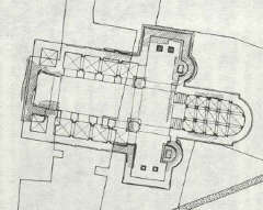 plan kościoła św. Gereona wg J. Firleta i Z. Pianowskiego