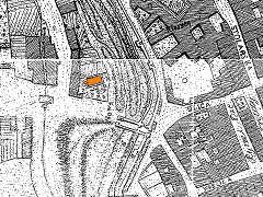 kościół św. Gertrudy (na pomarańczowo) na Planie Kołłątajowskim z 1785 r.