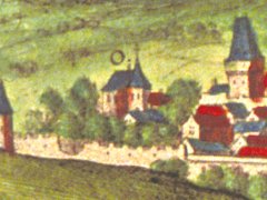 kościół św. Jakuba, widok od południa, panorama Krakowa sprzed 1600 r.