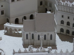 plan rekonstrukcji kościoła św. Jerzego na makiecie projektu 