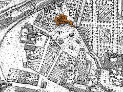 klasztor koletek (na pomarańczowo) na Planie Kołłątajowskim z 1785 r.