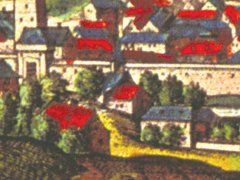 kościół św. Leonarda, widok od południa, panorama Krakowa sprzed 1600 r.