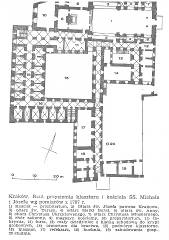 plan kościoła i klasztoru według pomiarów z 1797 r.