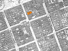 kościół NMP na Żłobku (na pomarańczowo) na Planie Kołłątajowskim z 1785 r.