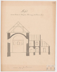 przekrój poprzeczny kościoła św. Piotra Małego, ok. 1800 r.