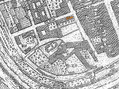 szpital św. Rocha (na pomarańczowo) na Planie Kołłątajowskim z 1785 r.