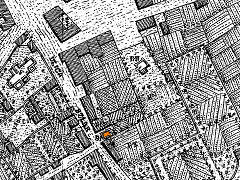 kościół św. Szymona i Judy (na pomarańczowo) na Planie Kołłątajowskim z 1785 r.