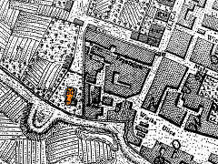 kościół św. Ducha (na pomarańczowo) na Planie Kołłątajowskim z 1785 r.