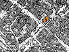 kościół Wszystkich Świętych (na pomarańczowo) na Planie Kołłątajowskim z 1785 r.