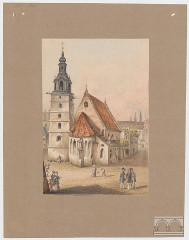 kościół Wszystkich Świętych od północnego wschodu, autor nieznany, ok. 1836 r.