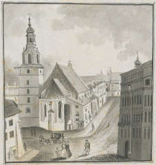 kościół Wszystkich Świętych, rys. B. Gąsiorowskiego 